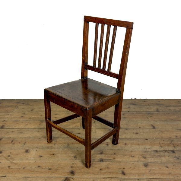 M-6743a Antique Set of Four Harlequin Oak Dining Chairs (13)