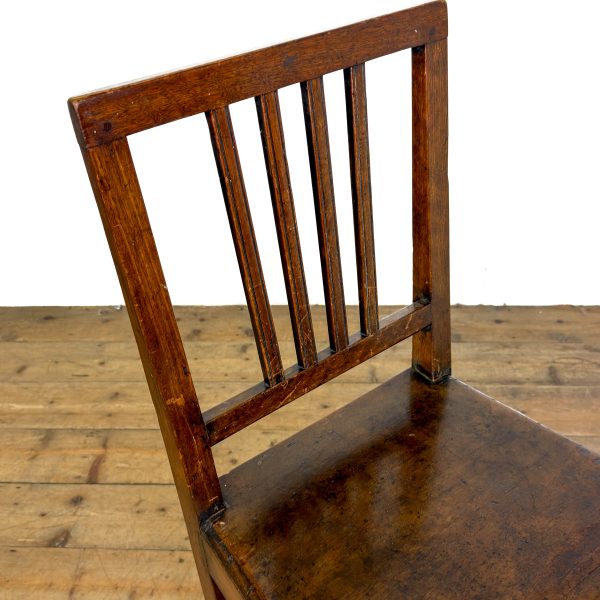 M-6743a Antique Set of Four Harlequin Oak Dining Chairs (14)