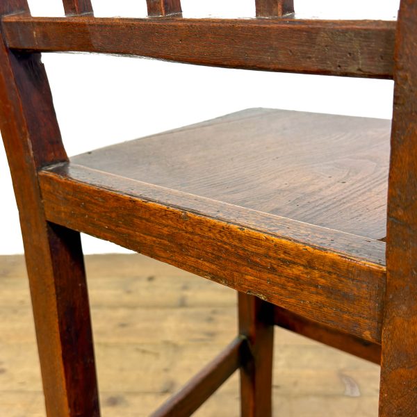 M-6743a Antique Set of Four Harlequin Oak Dining Chairs (4)