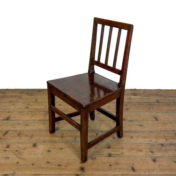 M-6743a Antique Set of Four Harlequin Oak Dining Chairs (7)