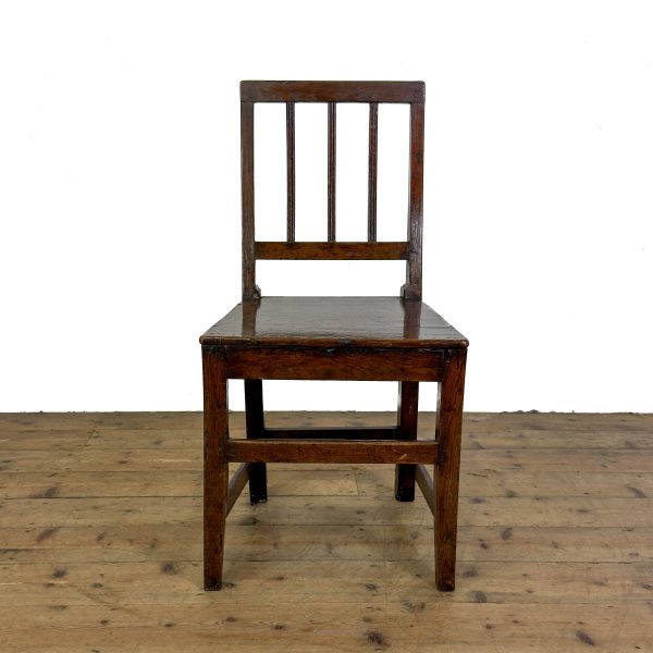 M-6743a Antique Set of Four Harlequin Oak Dining Chairs (8)