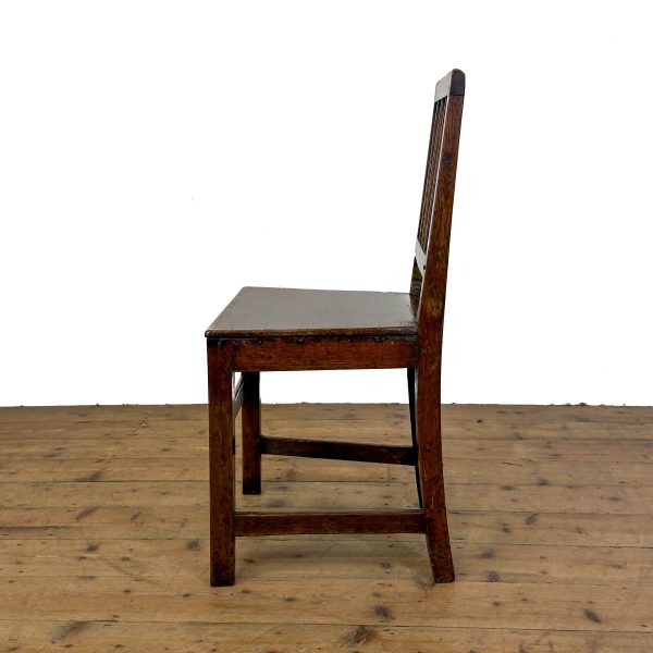 M-6743a Antique Set of Four Harlequin Oak Dining Chairs (9)