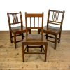 M-6743b Antique Set of Three Welsh Oak Farmhouse Chairs (12)