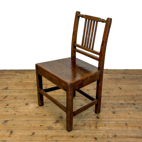 M-6743b Antique Set of Three Welsh Oak Farmhouse Chairs (13)