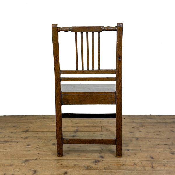 M-6743b Antique Set of Three Welsh Oak Farmhouse Chairs (14)