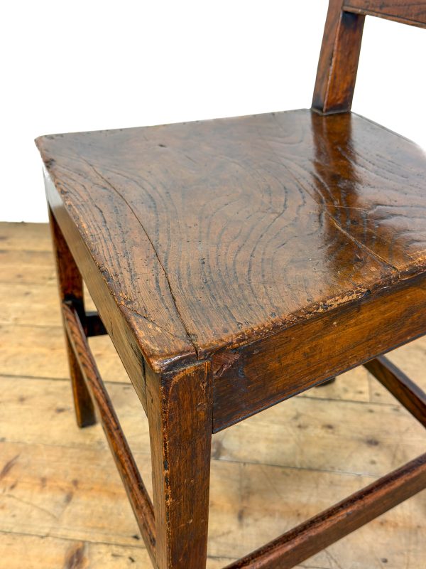 M-6743b Antique Set of Three Welsh Oak Farmhouse Chairs (20)