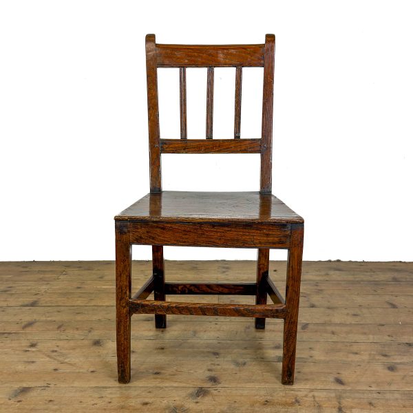 M-6743b Antique Set of Three Welsh Oak Farmhouse Chairs (7)