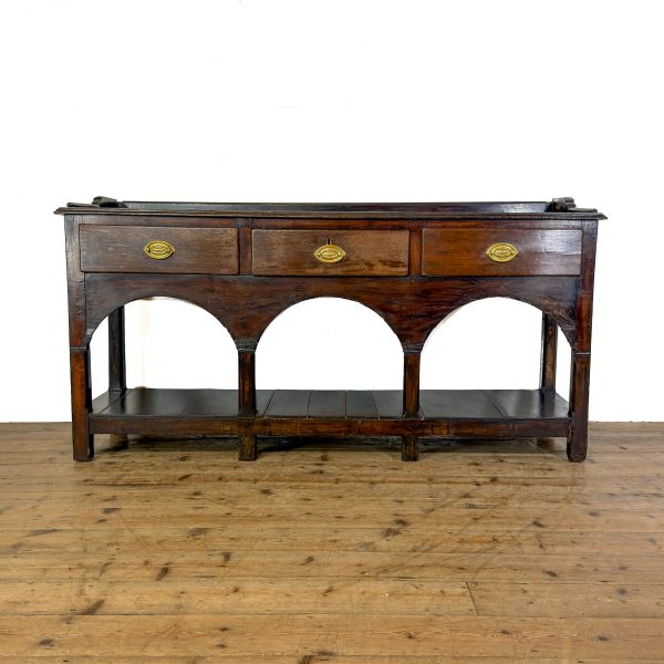 M-6912B Antique 19th Century Oak Dresser Base (4)