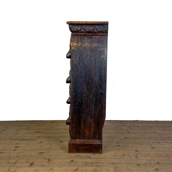 M-6923 Antique Carved Oak Open Bookcase (4)