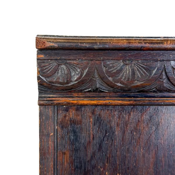 M-6923 Antique Carved Oak Open Bookcase (9)