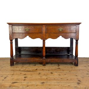 M-6957B Antique Small Oak Welsh Dresser Base (2)