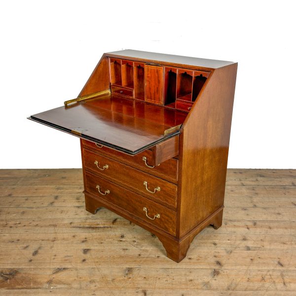 M-6960 Antique Edwardian Small Mahogany Bureau (13)