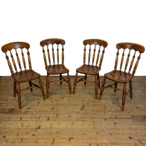 M-6963 Antique Set of Four Farmhouse Kitchen Chairs (2)