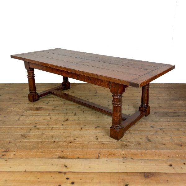 M-6967 20th Century Large Oak Refectory Dining Table (9)
