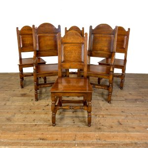 M-6968 20th Century Set of Six Oak Dining Chairs (3)