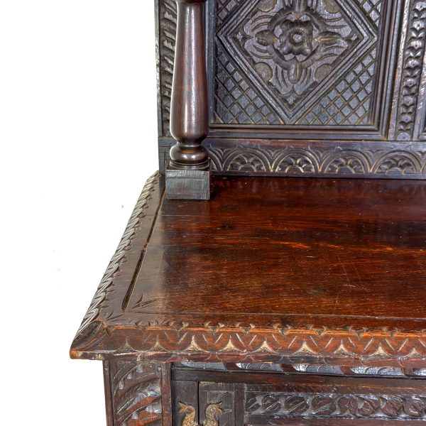 M-6971 Victorian Carved Oak Sideboard (5)