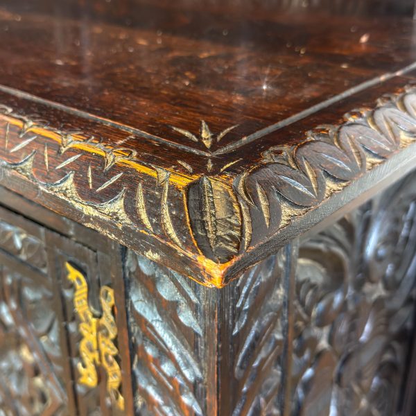 M-6971 Victorian Carved Oak Sideboard (7)