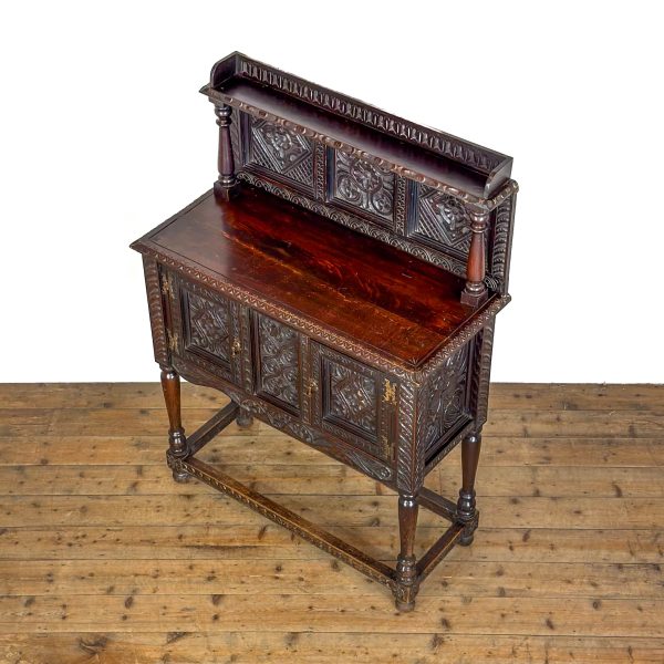 M-6971 Victorian Carved Oak Sideboard (8)