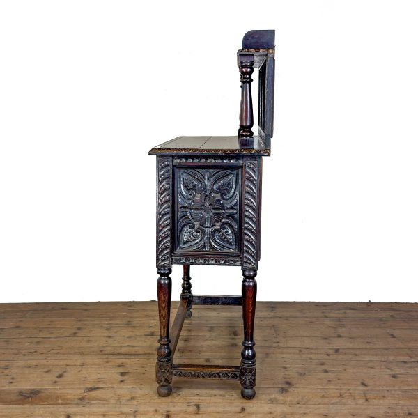 M-6971 Victorian Carved Oak Sideboard (9)
