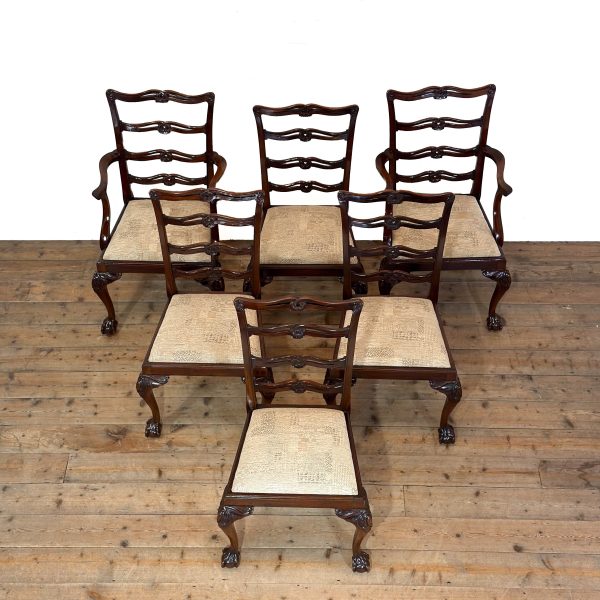 M-6975 Set of Six Gillows Mahogany Chippendale Style Di (3)
