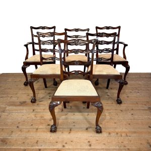 M-6975 Set of Six Gillows Mahogany Chippendale Style Di