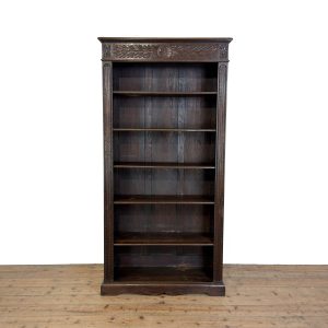 M-6987 Antique Oak Carved Bookcase (2)