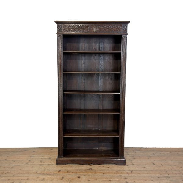 M-6987 Antique Oak Carved Bookcase (2)