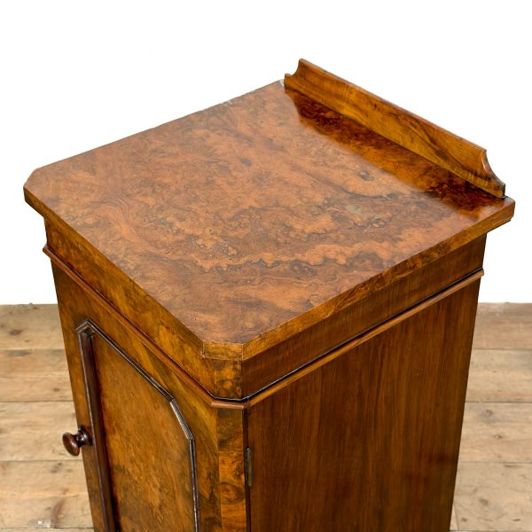 M-6992 Antique VIctorian Burr Walnut Pot Cupboard (8)