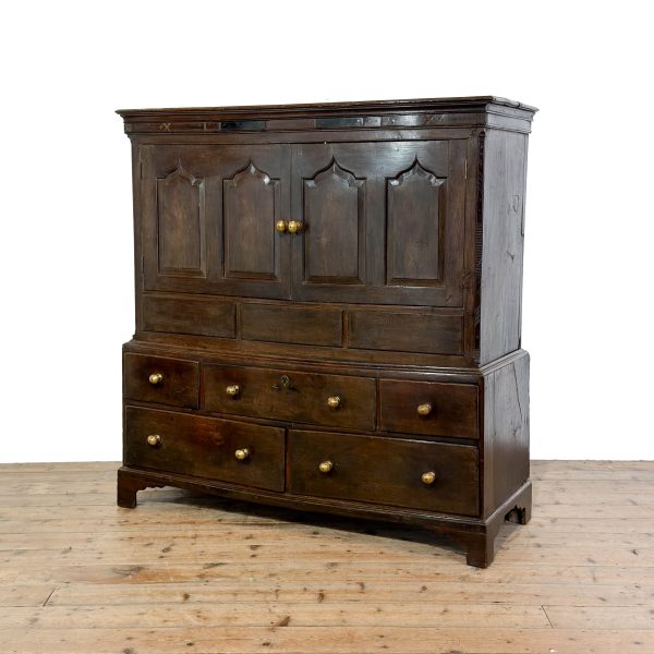 M-7014 Antique 18th Century Welsh Oak Carmarthenshire Coffer (7)