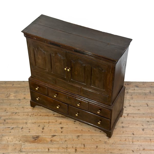 M-7014 Antique 18th Century Welsh Oak Carmarthenshire Coffer (8)