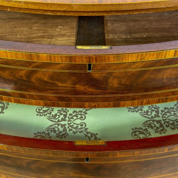 M-S026 Antique Serpentine Mahogany Chest of Drawers (1)