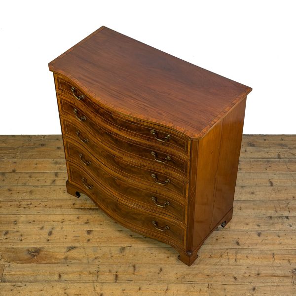 M-S026 Antique Serpentine Mahogany Chest of Drawers (3)