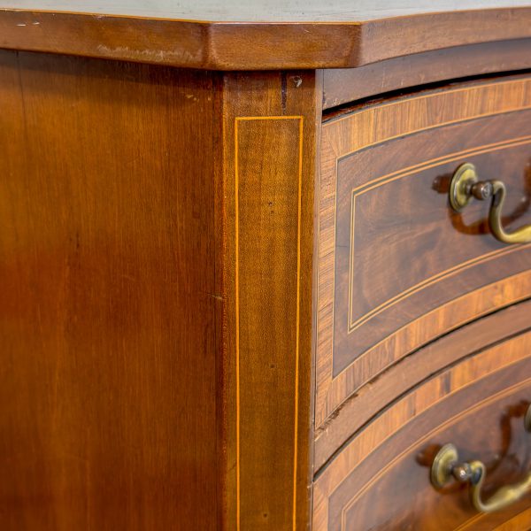 M-S026 Antique Serpentine Mahogany Chest of Drawers (6)