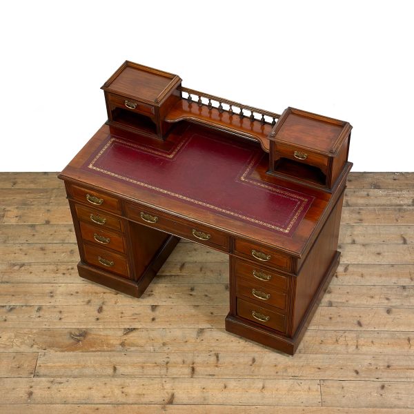 M-6303 Antique Victorian Mahogany Pedestal Desk by Hobbs & Co. 1