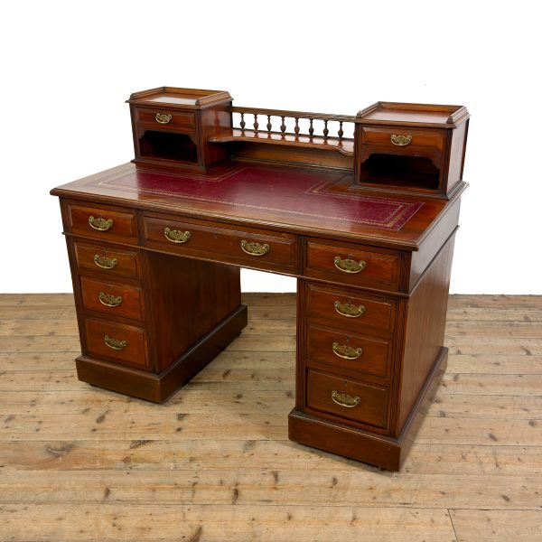 M-6303 Antique Victorian Mahogany Pedestal Desk by Hobbs & Co. 3