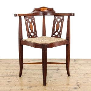 M-6065 Antique Edwardian Mahogany Upholstered Corner Chair penderyn antiques 2