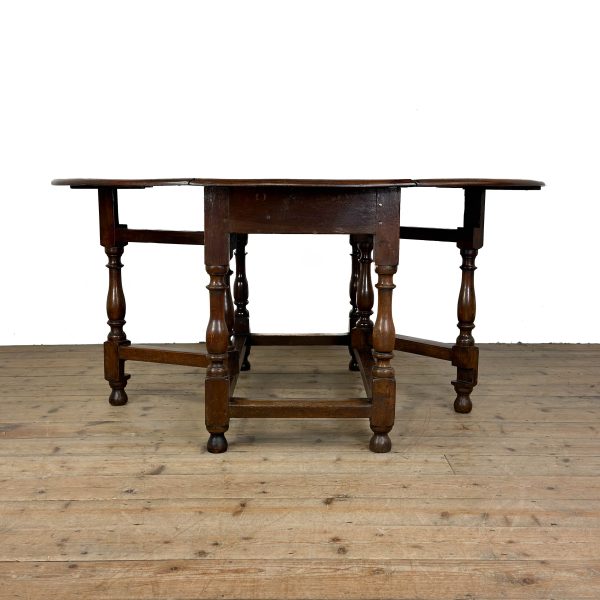 M-6988 Antique Large 18th Century Oak Gateleg Table (10)