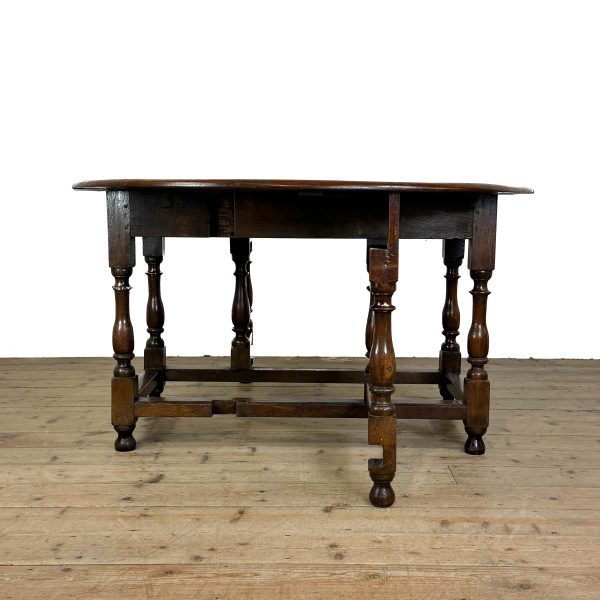 M-6988 Antique Large 18th Century Oak Gateleg Table (7)