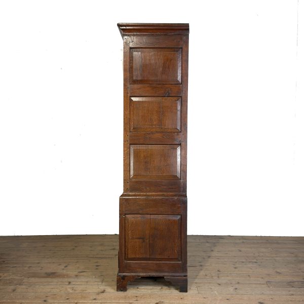 M-6989 Antique 18th Century Oak Livery Cupboard Wardrobe (7)