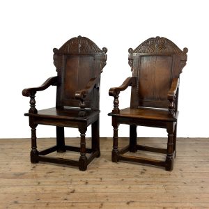 M-6996 Antique Pair of Wainscot Chairs (5)