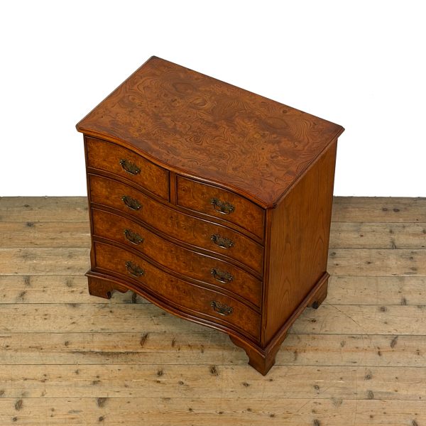 M-6998 Georgian Style Elm Serpentine Chest of Drawers (4)