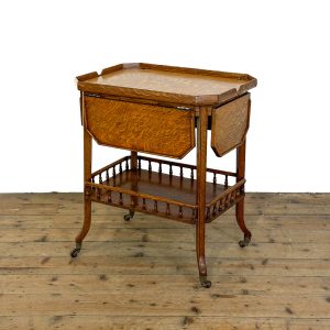 M-7000 Edwardian Oak Two Tier Trolley Side Table (3)