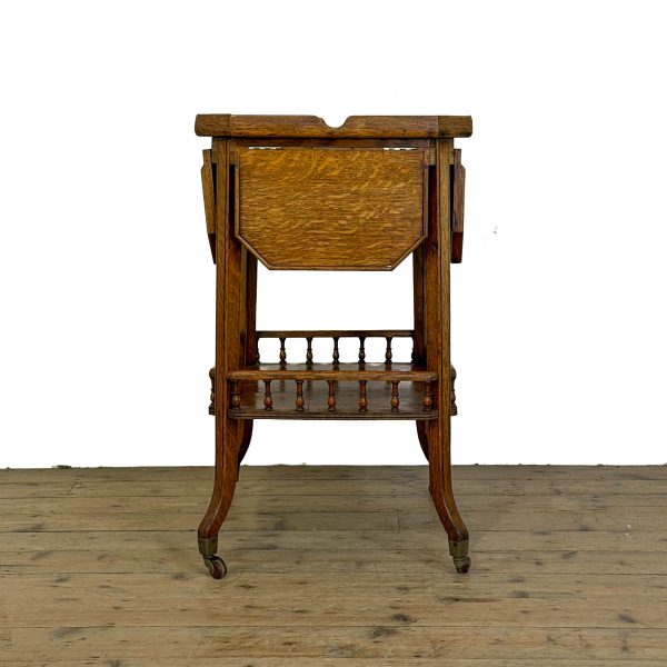 M-7000 Edwardian Oak Two Tier Trolley Side Table (4)