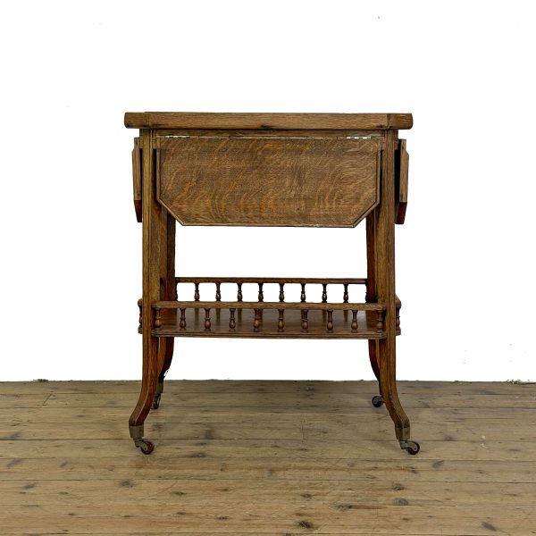 M-7000 Edwardian Oak Two Tier Trolley Side Table (5)
