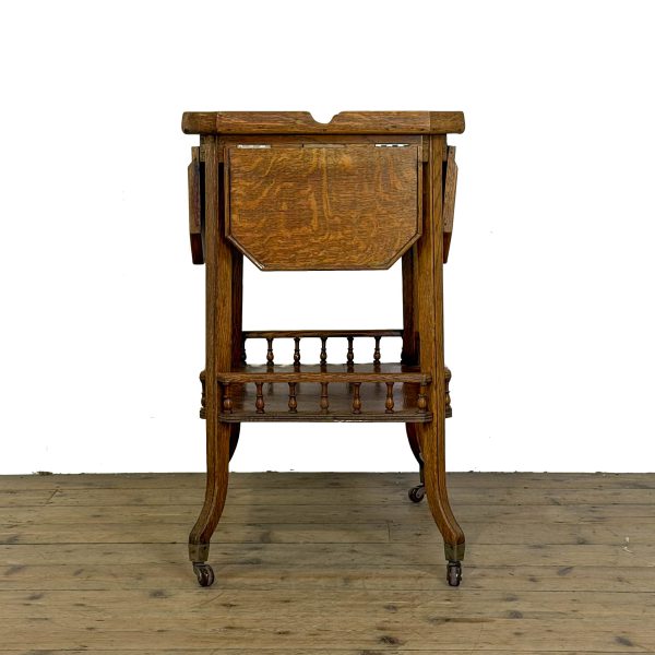 M-7000 Edwardian Oak Two Tier Trolley Side Table (6)