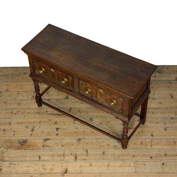 M-7004 Antique Jacobean Style Oak Dresser Base (5)