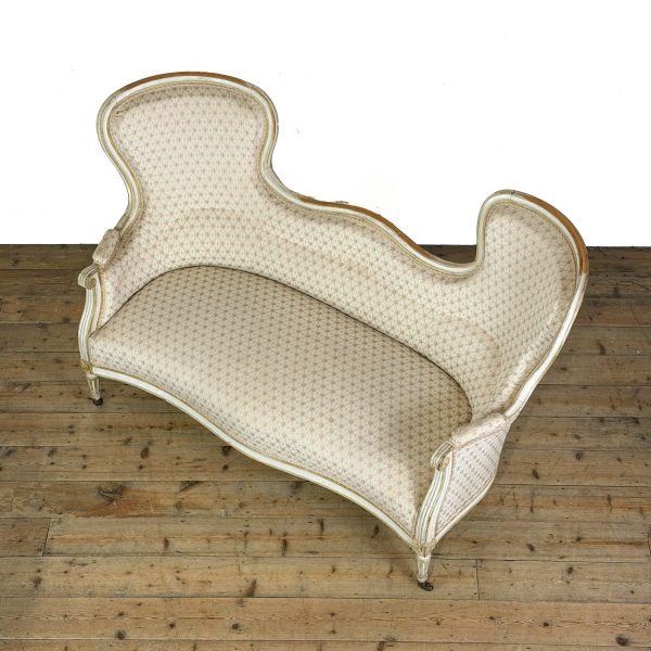 M-7009 Antique French Style Painted Salon Sofa (3)