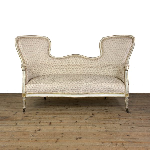 M-7009 Antique French Style Painted Salon Sofa (4)