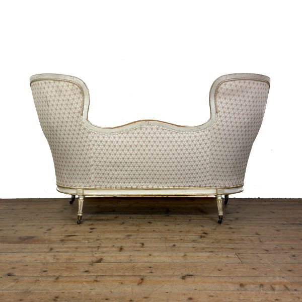 M-7009 Antique French Style Painted Salon Sofa (6)