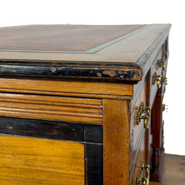 M-7019 Antique Aesthetic Movement Double Sided Partners Desk (1)